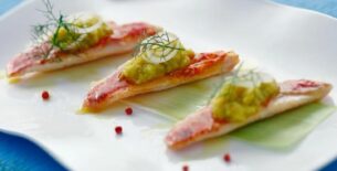 Filetti di triglia con crema di porri