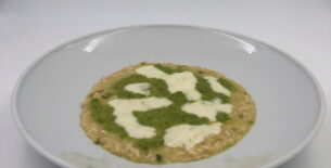 Risotto camuflage di asparagi e crescenza