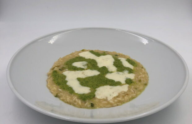 risotto con crema di asparagi e stracchino