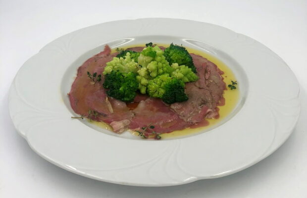 scottato di carpaccio con broccoli