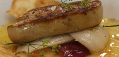 Scaloppa di foie gras e cipolla di Giarratana Scaloppa di foie gras e cipolla di Giarratana